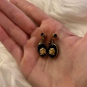 Vintage Clip-On Rose Earrings